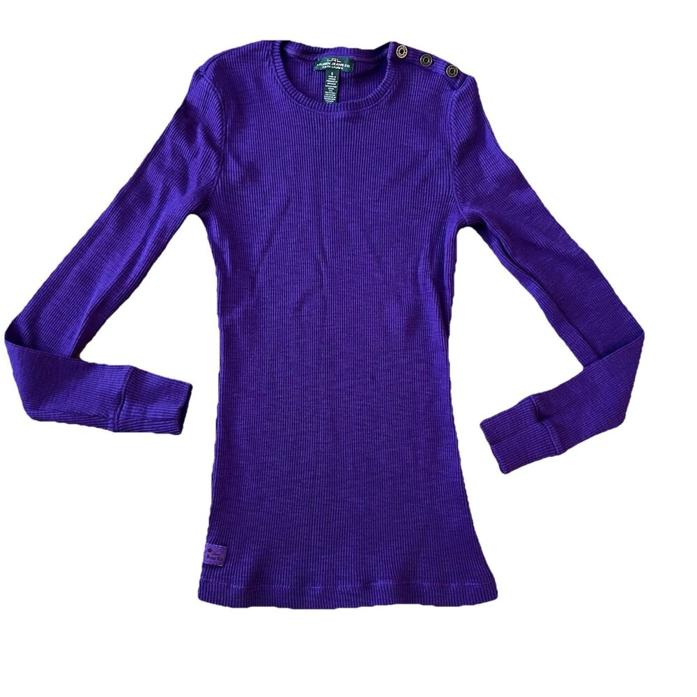 Ralph Lauren Women’s Thermal Top Small Purple Y2K